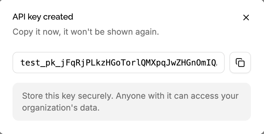 Copy generated key
