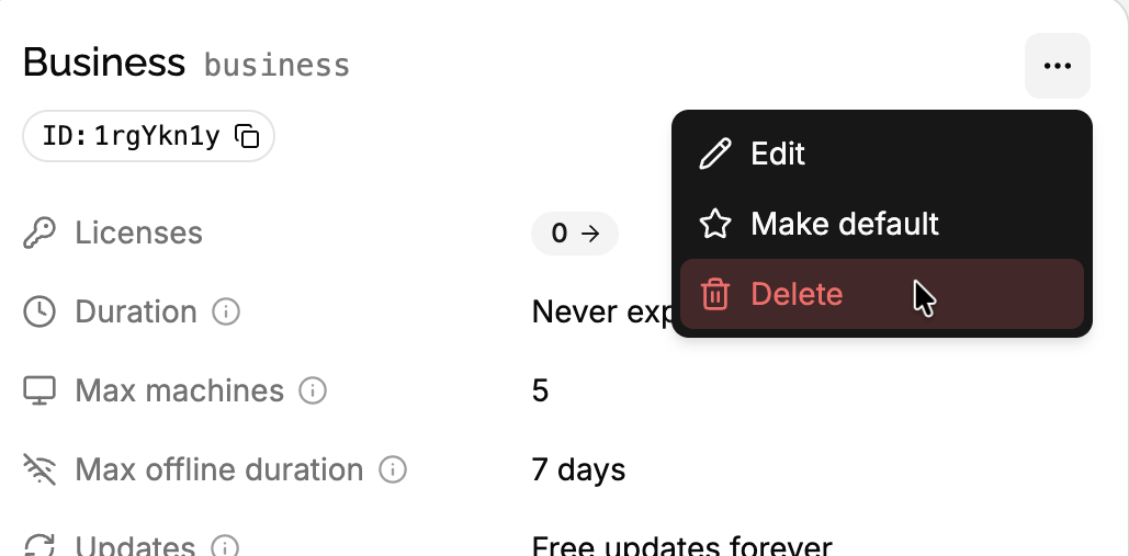 Delete policy