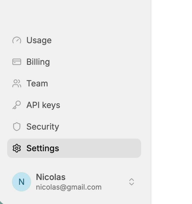Product switcher of the sidebar with the New product button